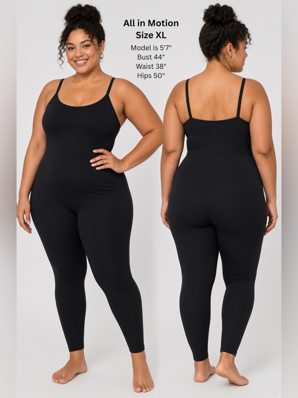 All In Motion Black Sleeveless Jumpsuit Workout Outfit Size 4XL 4X
